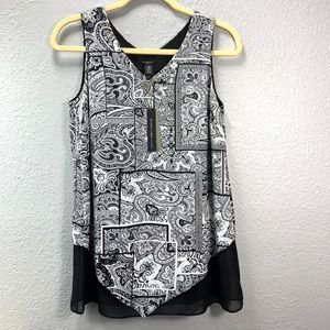 CHICO's  Black Label Paisley Printed Sleeveless Blouse - Women's 2